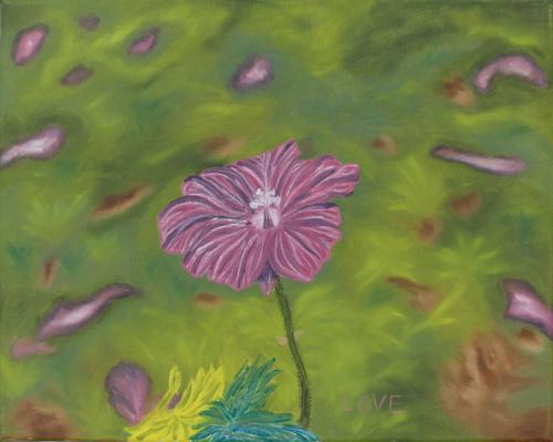 Purple Flower with Accidental Squirrel